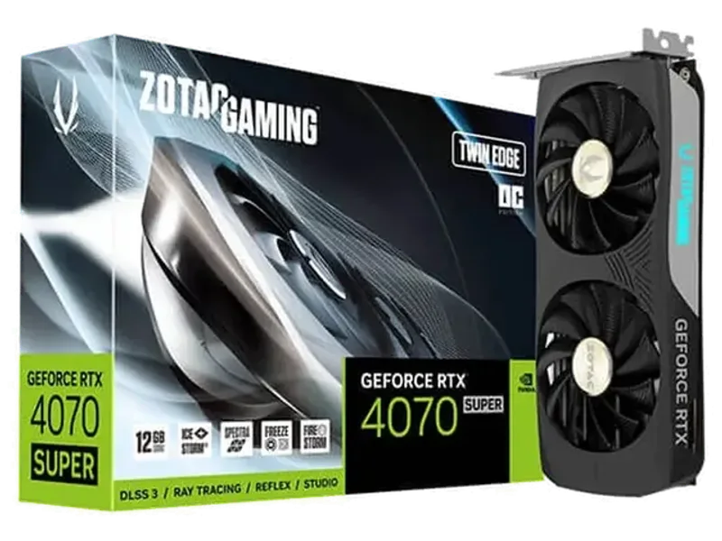 ZOTAC Gaming GeForce RTX 4070 Super Twin Edge OC 12GB Nvidia Graphic Card