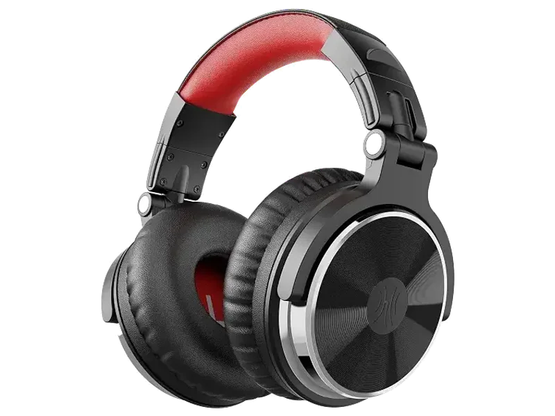 OneOdio Pro-10 Over Ear Headphone, Wired Bass Headsets with 50mm Driver, Foldable Lightweight Headphones with Shareport and Mic for Recording Monitoring Podcast Guitar PC TV (Black)