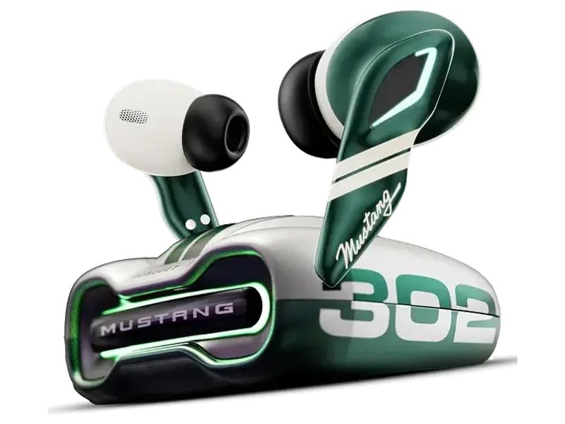GOBOULT Mustang Torq Wireless in Ear Earbuds with 60H Playtime, App Support, Quad Mic ENC, 45ms Low Latency, 13mm Driver, Breathing LEDs, Made in India Ear Buds Wireless (Green)
