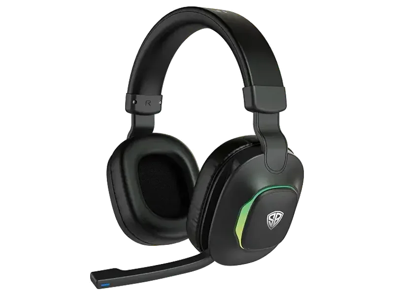 SpinBot Ranger HX300 Wireless Gaming Headphones with 50ms Low Latency, Bluetooth 5.2, Flip Boom Mic, 7-Mode RGB, Game & Music Mode, 40mm Drivers, Up to 18H Battery – Black