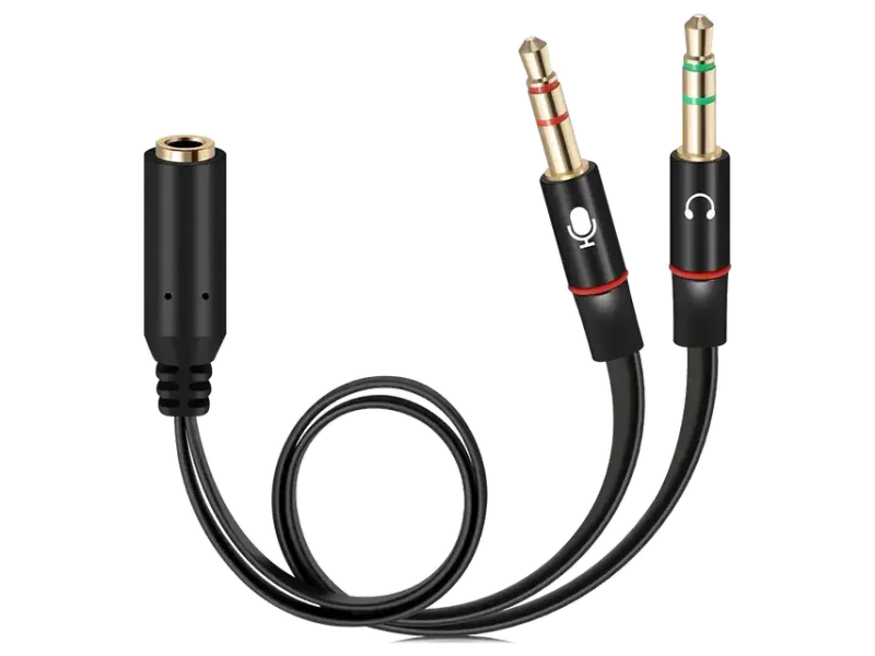 Sounce Gold Plated 3.5 mm Headphone Splitter for Computer 2 Male to 1 Female 3.5mm Headphone Mic Audio Y Splitter Cable Smartphone Headset to PC Adapter – (Black,20cm)