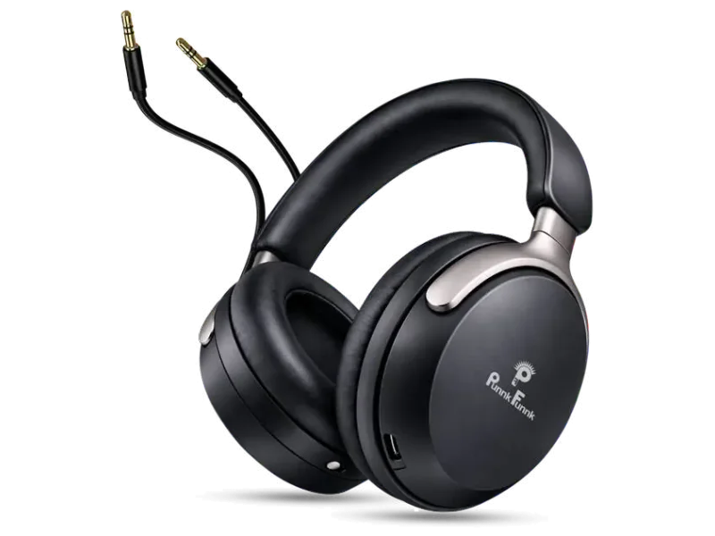 PunnkFunnk Bass Headphone with 48H Playtime, Low Latency up to 40ms, Dual Pairing, Wireless Bluetooth