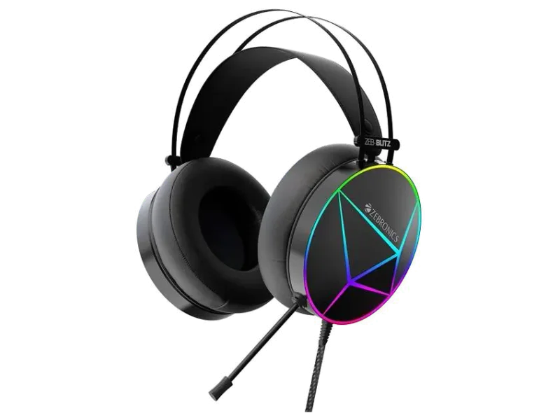 ZEBRONICS Zeb-Blitz Dolby Atmos Premium Headphone, 7.1 Surround Sound,RGB, 2.4Mtr USB Wired Gaming