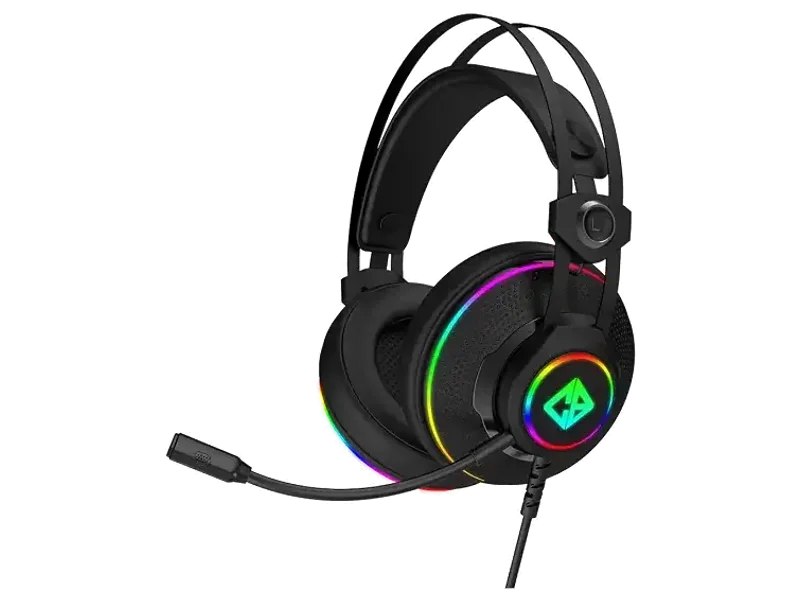 Cosmic Byte Proteus X 7.1.4 Surround Wired Gaming Headset with THX Spatial Audio +, 50mm Neodymium Drivers, Detachable ENC Mic, Camera Head Tracking, for PC, PS4, PS5, Software Support (Black)