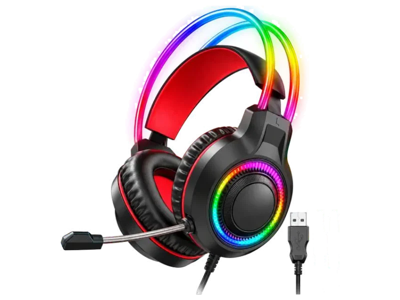 mianix G20 PRO Wired Gaming Headphone with LED + earcups,with mic, 3.5mm + USB Connect Wired Gaming