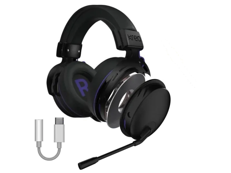 Kreo Beluga v2 3.5mm and USB C Wired Gaming Headphone with Mic for Mobile, PC, PS Wired Gaming