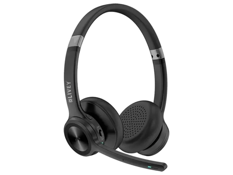 LIVEY Audixa 720BT Wireless Headset with Qualcomm Dual ENC Mic | MS Teams Certified Bluetooth Gaming