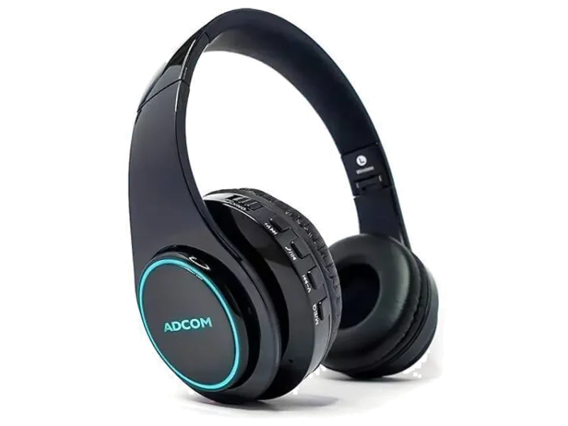 ADCOM Luminosa Wireless Headphone with RGB LED Lights 15 Hr Battery Built in Mic Bluetooth
