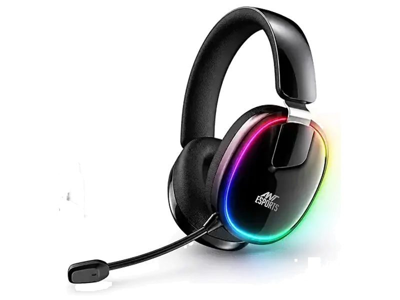 Ant Esports Stealth 30 Tri-Mode Wireless Gaming Headset |Bluetooth 5.4 | 2.4GHz | Wired|50mm Drivers Detachable Mic 1200mAh Battery Durable Frame Over Ear Headphone PC PS5 PS4 Xbox Mobile Laptop Black