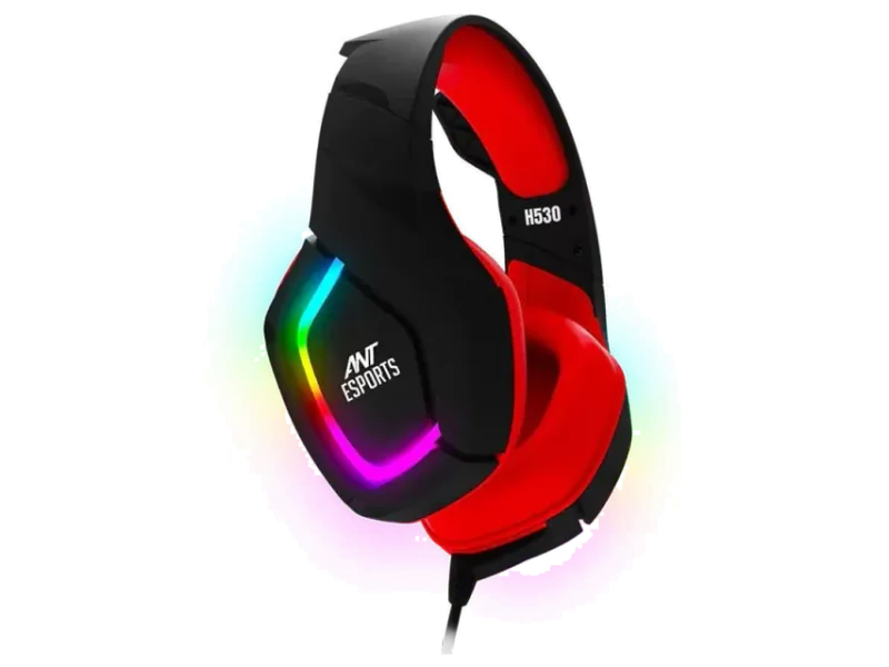 ANT ESPORTS H530 Pro LED RGB Wired Stereo Gaming Headphone ( Black / Red ) ( Pc/Mobile/MacXbox/PS5/PS4 )