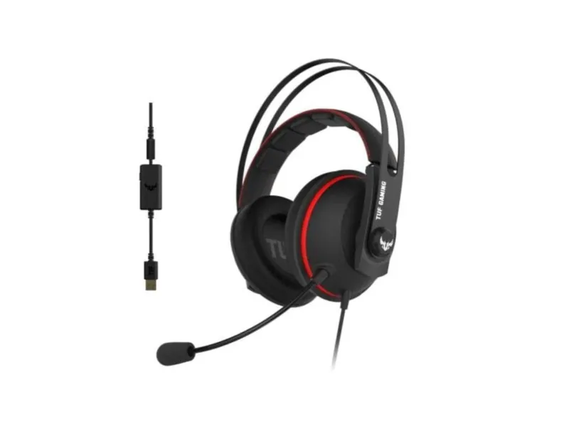 ASUS TUF H7 Wired Gaming Headphone (Black/Red) ( PC / Playstation / Mobile / Xbox )