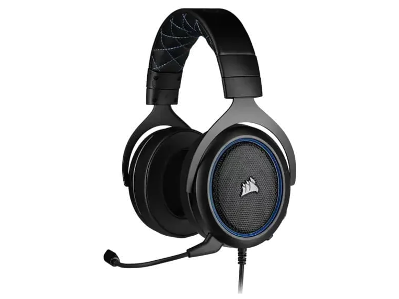 CORSAIR HS50 3.5mm Wired Stereo Gaming Headphone With Mic ( Blue ) ( PC/Mobile/Mac/Xbox )
