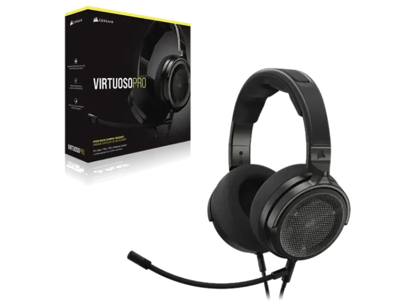 CORSAIR Virtuoso Pro Open Back 3.5mm Wired stero Gaming Headphones ( Carbon Black ) ( PC / Mobile / PS4 / PS5 / XBOX )