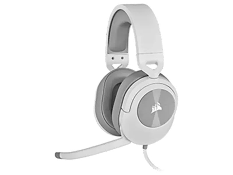 CORSAIR HS55 Wired Stereo Gaming Headphone With Mic ( White ) ( PC/Mobile/Mac/Xbox )