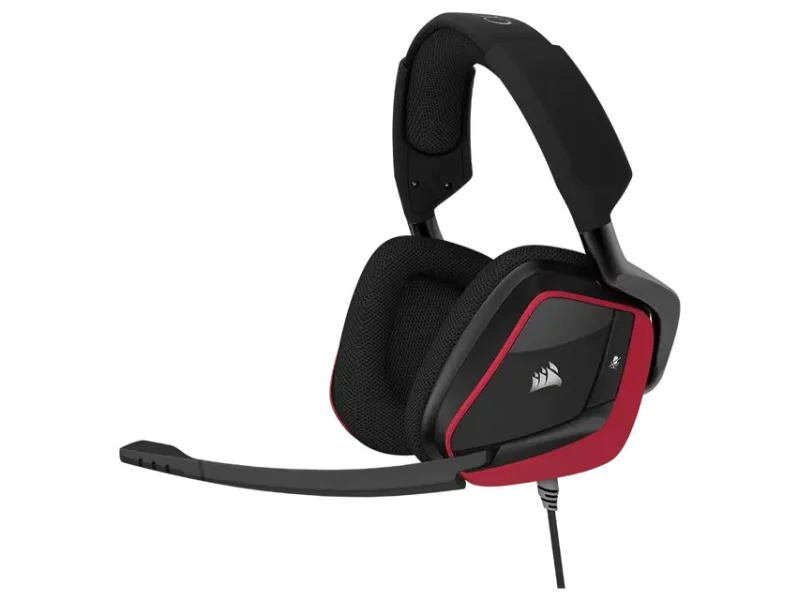 CORSAIR Void Pro USB 7.1 Surround Gaming Headphone With Mic (Black / Red) ( Pc/Mobile/Mac/Xbox )