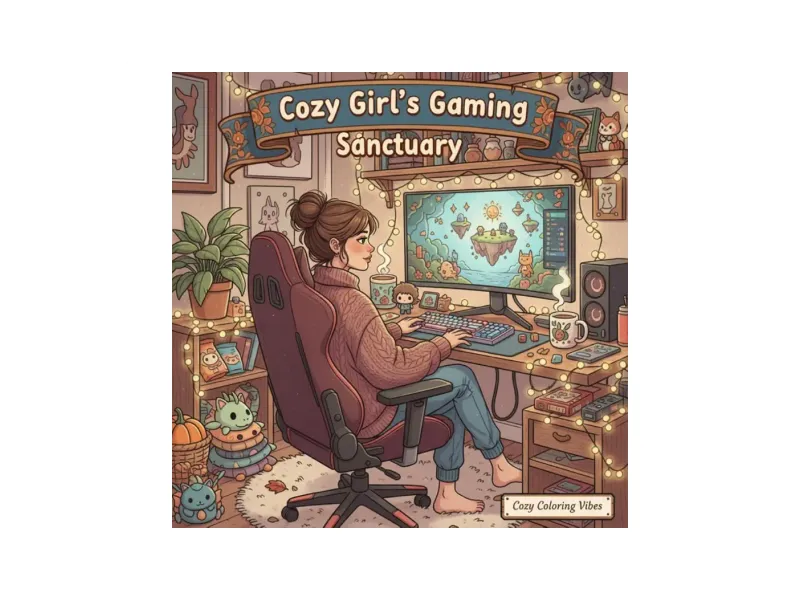 Cozy Girl's Gaming Sanctuary: A Cute Cozy Gaming Coloring Book Fun Easy Bold Line Designs of Gamer Girl Aesthetic, Cozy Setups, Controllers, Headsets ... for Adults & Teens (Cozy Girl Collection)