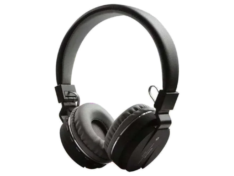 Design Studio Wireless Headphone - FM, Card Slot & Mic (Black) Bluetooth & Wired
