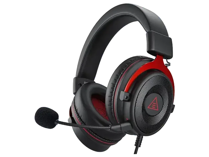 EKSA E900 Wired Stereo Gaming Headset-Over Ear Headphones with Noise Canceling Mic - Red