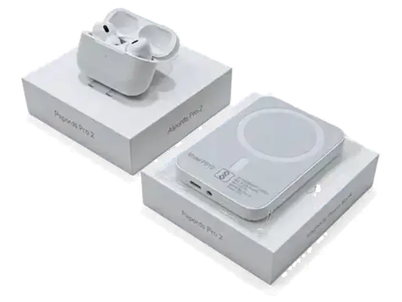 MagPulse AirPods 2 Pro MagSafe Powerbank Combo | Bluetooth Earbuds with Silicon case free 5.3 GHz AM2 2 Core Processor Designed for Mobile