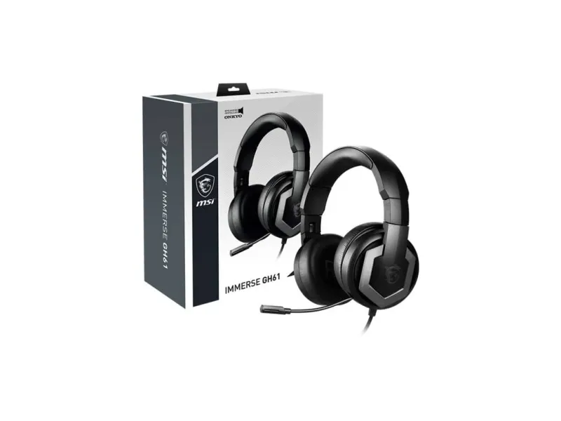 MSI Immerse GH61 Wired 3.1mm Stereo Gaming Headphone ( Black ) ( PC / Xbox / Mobile / Mac )