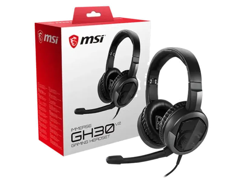 MSI Immerse GH30 V2 Wired 3.5mm Stereo Gaming Headphone ( Black ) ( PC / Xbox / Mobile / Mac / PS4 / PS5 )