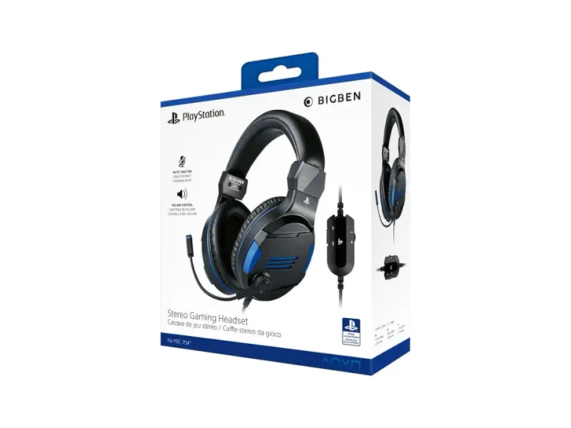 Nacon Official Sony Licensed Wired Over Ear Gaming Headphones With Mic For Ps4 And Pc (Black)