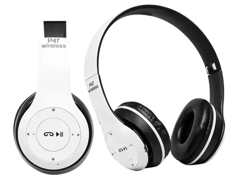 iCall P47 Gaming Wireless Over Ear Bluetooth Headphones with Mic (White)