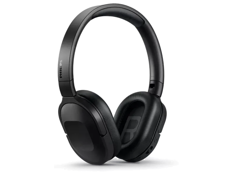 PHILIPS AUDIO TAH6506BK/00 SLIM & LIGHTWEIGHT BLUETOOTH WIRELESS OVER EAR HEADPHONES WITH ACTIVE NOISE CANCELLATION, 30 HRS PLAYTIME & MULTIPOINT PAIRING WITH MIC (BLACK)