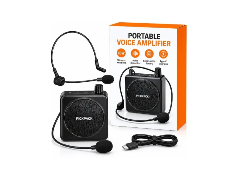 Primate Portable Voice Amplifier with Bluetooth & Wired Headset Mic for Teachers Speaker Cabinets
