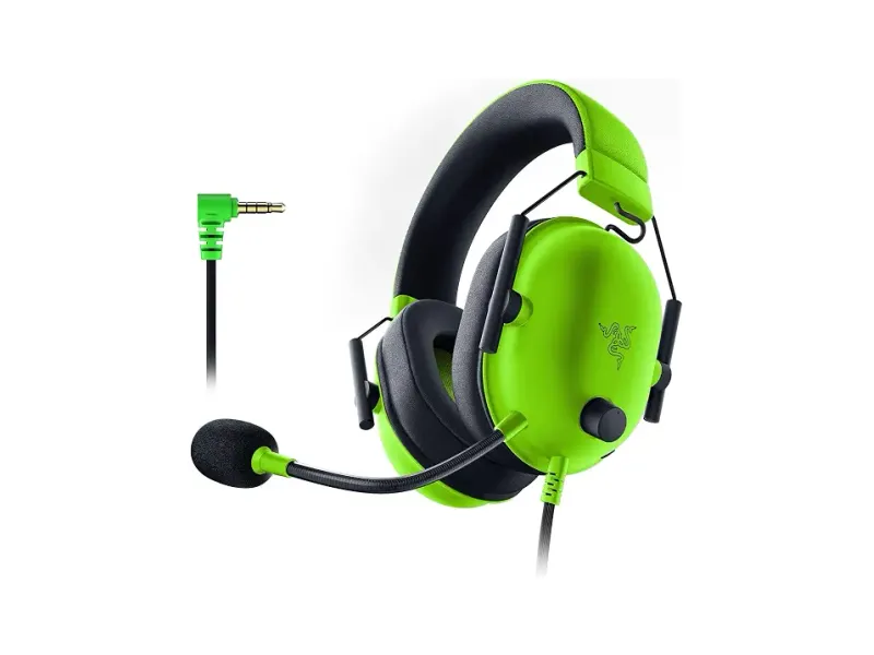 Razer Blackshark V2 X Gaming : 7.1 Surround Sound - 50Mm Drivers - Memory Foam Ear Cushions Wired On Ear Headphones with Mic Rz04-03240600-R3M1 - Green