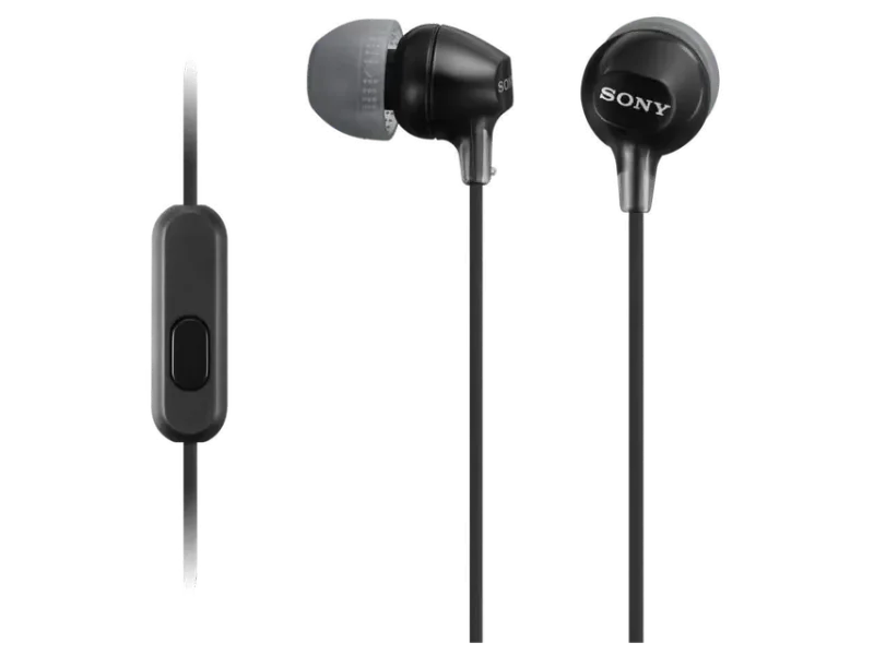 SONY MDR-EX15AP/BZ EX IN-EAR WIRED STEREO HEADPHONES WITH MIC (BLACK)