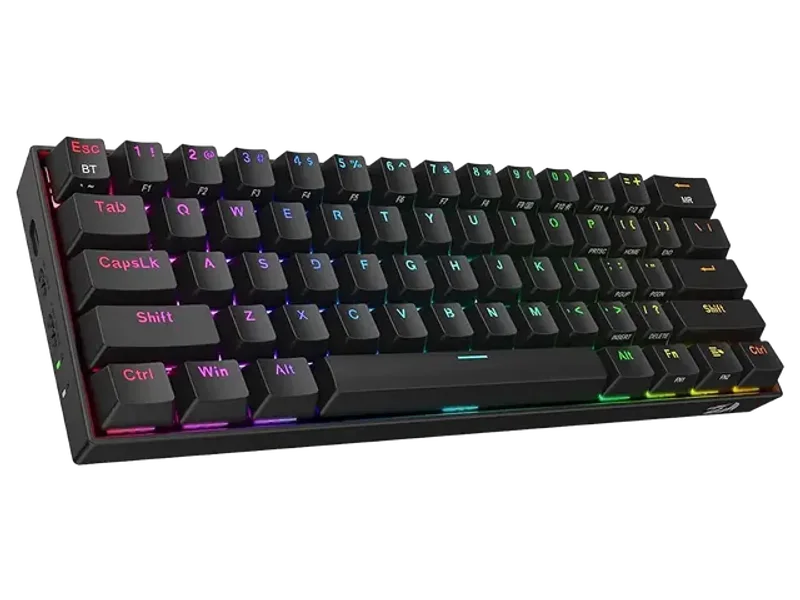 Redragon K530 Pro Draconic 60% Wireless RGB Mechanical Keyboard, Bluetooth/2.4Ghz/Wired 3-Mode 61 Keys Compact Gaming Keyboard w/Hot-Swap Socket, Free-Mod Plate Mounted PCB & Linear Red Switch