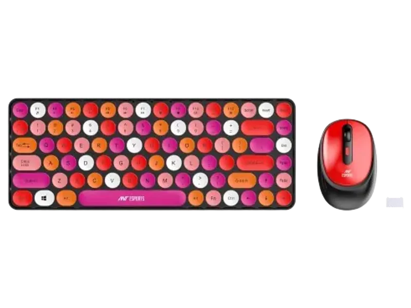 ANT ESPORTS WKM33 WIRELESS RETRO KEYBOARD AND MOUSE COMBO (CHERRY RED) R-41211141, ETA-SD-20221009067, ETA-SD-20221009069