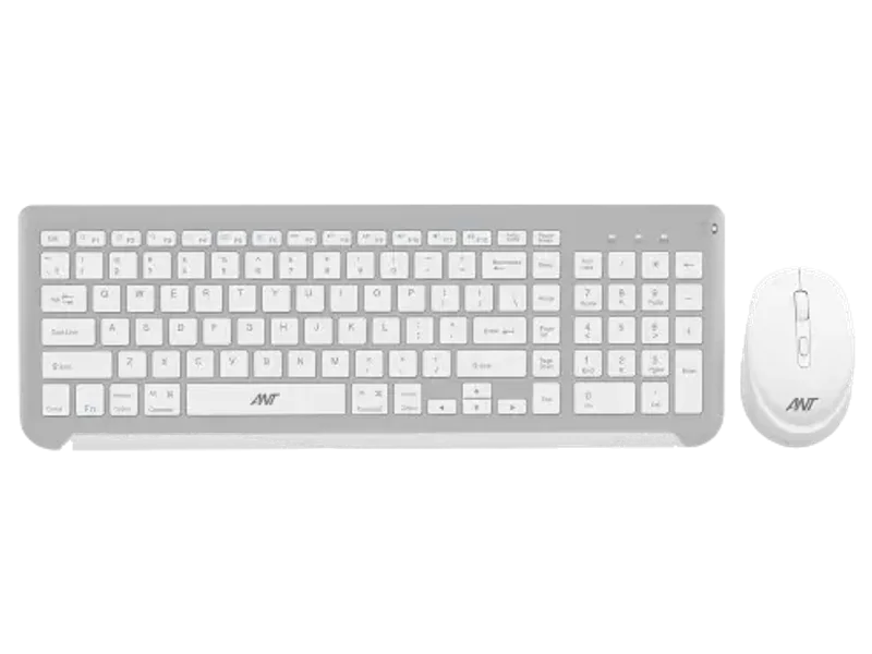 ANT ESPORTS WK250 PROFESSIONAL WIRELESS KEYBOARD & MOUSE COMBO WHITE SILVER (R-41285455) (ETA-SD-20241110955) (ETA-SD-20241111000)