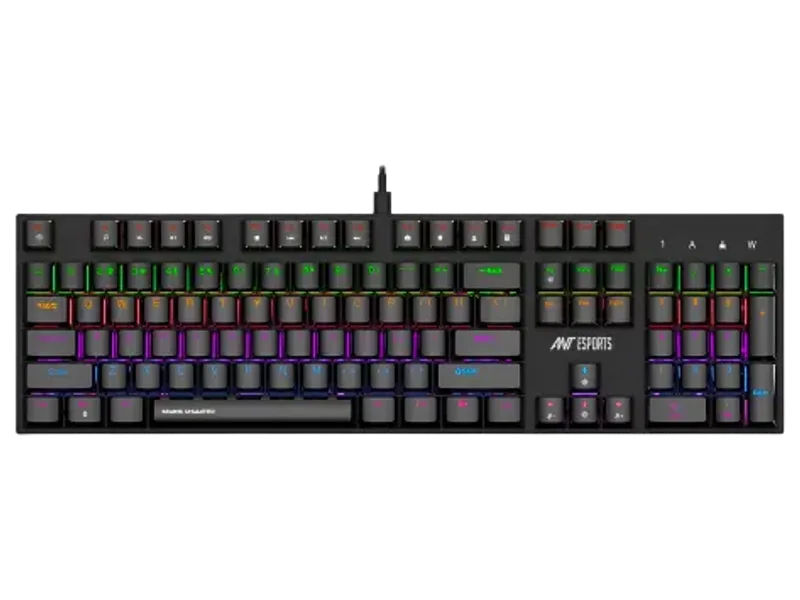 ANT ESPORTS MK3200 V2 MECHANICAL GAMING KEYBOARD MULTICOLOR LED BACKLIT WIRED - BLACK (RED SWITCH) (R-41183733)