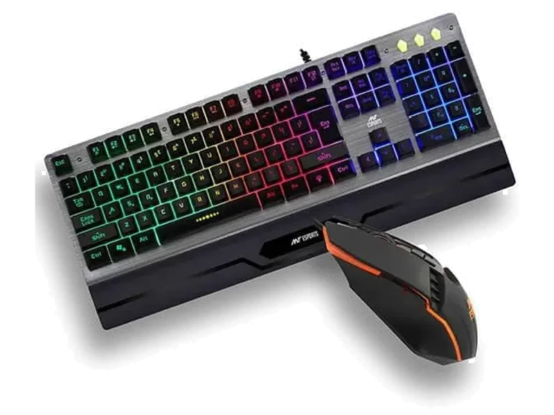 ANT ESPORTS KM540W Pro Full Size Backlit Rainbow Membrane Gaming Keyboard And Mouse Combo (Black) (Membrane Keyboard) (KM540W)