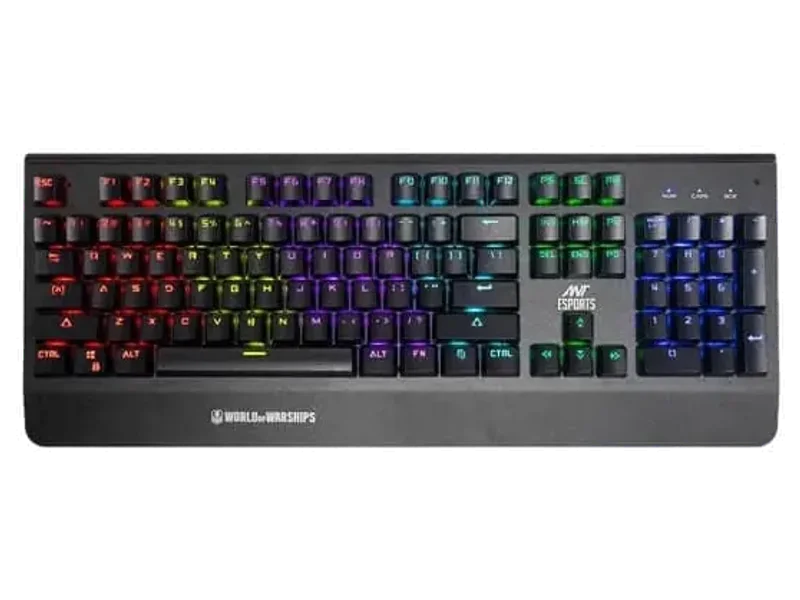 ANT ESPORTS MK3400 V2 W Pro World of warship Edition Full Size RGB Wired Mechanical Gaming Keyboard (Black) (Blue Switch) (Clicky Switch) (MK3400-V2-W- pro)