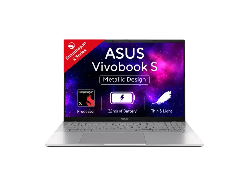 ASUS Vivobook S16 OLED (2025) with Backlit Keyboard, Metal Body*, Snapdragon X - (16 GB/512 GB SSD/Windows 11 Home) S3607QA-SH075WS Thin and Light Laptop