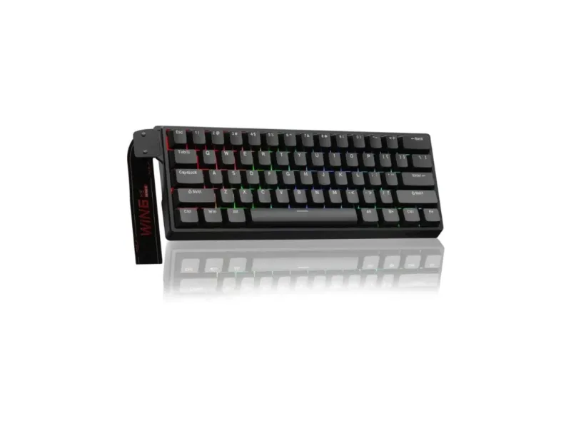 AULA WIN60 HE 60% RGB Wired Mechanical Gaming Keyboard ( Black-Gray Wood ) ( Magnetic Switch )