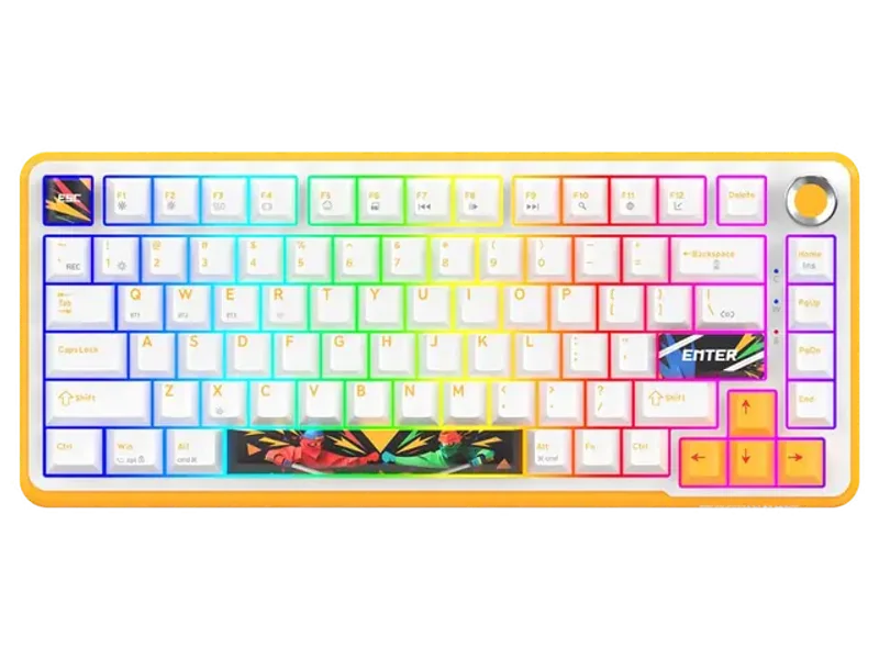 COSMIC BYTE Arcturus 75% Tri-Mode Mechanical RGB Wireless Gaming Keyboard ( White / Amber ) ( Outemu Custom Yellow ) ( TCBP03566 )