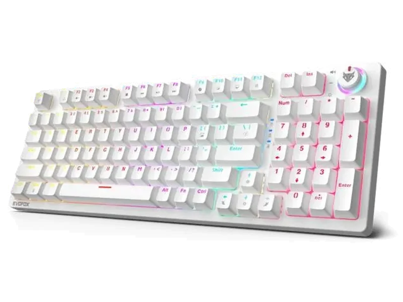 EVOFOX Katana X2 Mechanical Dynamic Backlighting Wired USB Standard Gaming Keyboard Compatible with Desktop, Laptop, Mac multimedia_keys