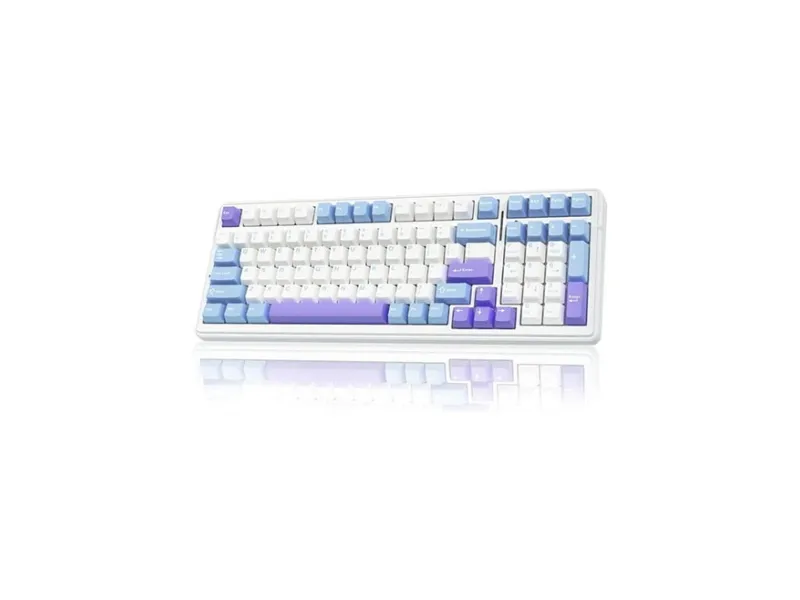 Aula F99 Tri Mode Wireless RGB Mechanical Gaming Blue White Keyboard With Crescent Switch