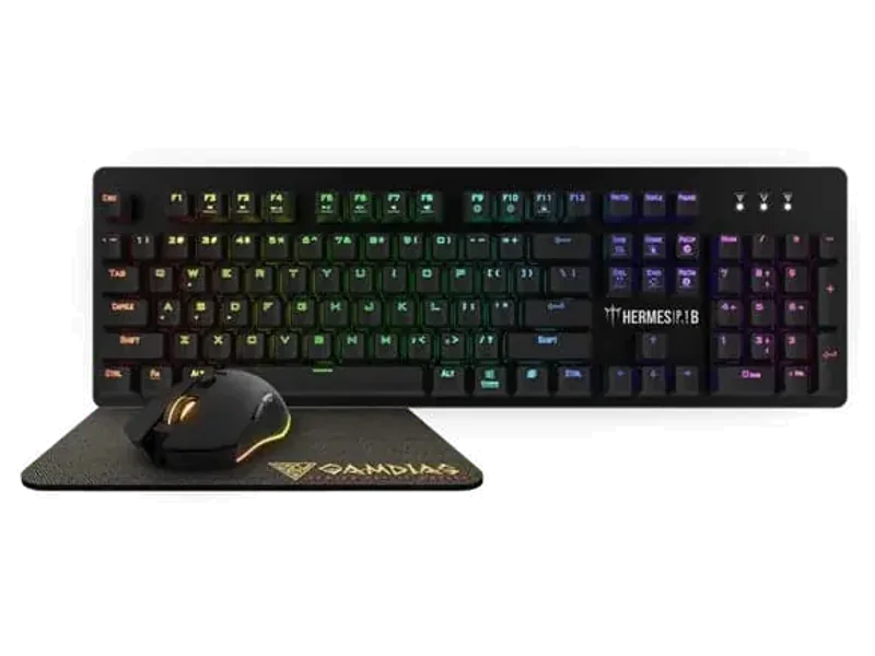 GAMDIAS Hermes P1B Full Size Semi Mechanical Wireless Gaming Keyboard ( Black ) ( Blue Switch )