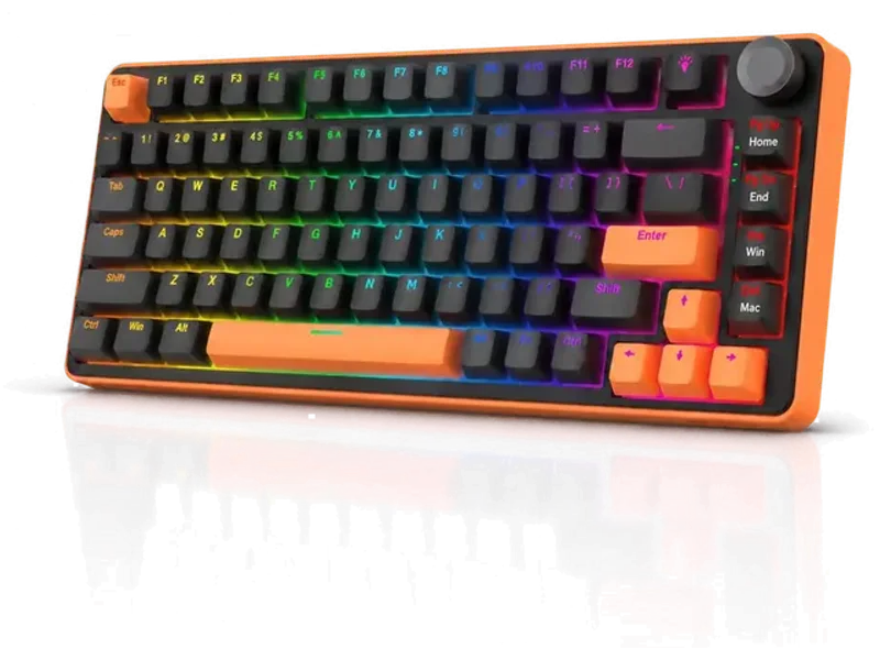 KARNAGE Sentinel 82 75% Wired Mechanical RGB Wireless Gaming Keyboard ( Orange / Black ) ( Red Switches ) ( EVM-WDKM-216-B )