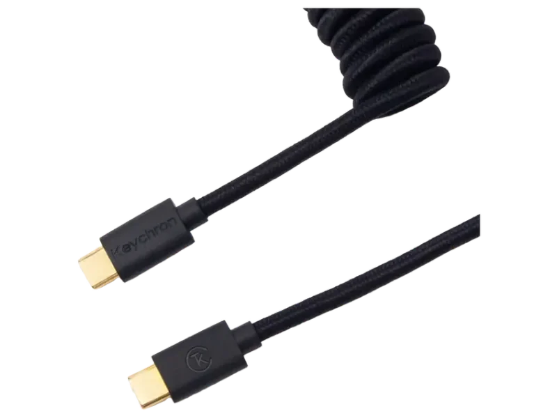 Keychron Coiled Aviator Cable, USB Type-C Keyboard Cable, 5-Pin GX12 Aviator Connector, 136cm