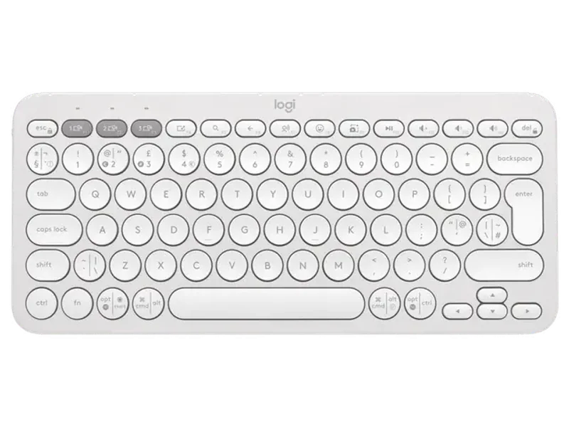 LOGITECH Pebble Keys 2 K380s 60% Membrane Wireless Gaming Keyboard ( White ) ( Membrane Switches ) ( 920-011754 )