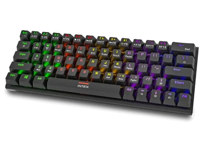 Intex Caliber Plus Mechanical Wireless Keyboard IT-WLKBM02 Wireless Laptop-size Desktop Keyboard Compatible with Desktop, Laptop, Mac