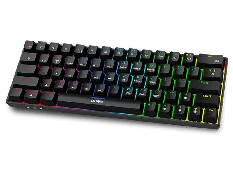 Intex Caliber Pro Keyboard RGB LED light Mechanical blue switch IT-WLKB011 Wireless Standard Gaming Keyboard Compatible with Desktop, Laptop, Mac Caliber Pro