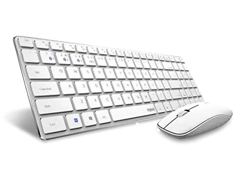 RAPOO 9300M SILENT MULTI-MODE WIRELESS KEYBOARD AND MOUSE COMBO WHITE/BLACK