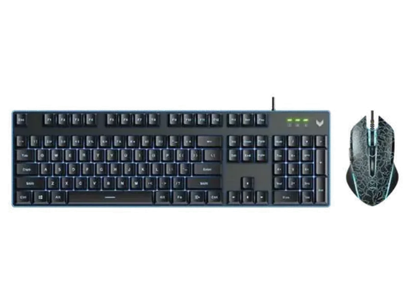 RAPOO V100S RGB Membrane Wired Full Size Gaming Keyboard and Mouse Combo